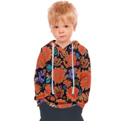 Mid Century Retro Floral 1970s 1960s Pattern 49 Kids  Overhead Hoodie