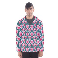 Retro 1880s Flowers Pattern 22 Men s Hooded Windbreaker