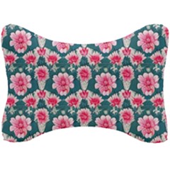 Retro 1880s Flowers Pattern 22 Seat Head Rest Cushion by violetheavensky