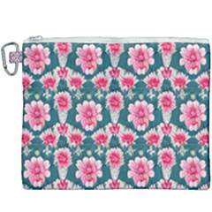 Retro 1880s Flowers Pattern 22 Canvas Cosmetic Bag (xxxl)