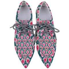 Retro 1880s Flowers Pattern 22 Pointed Oxford Shoes