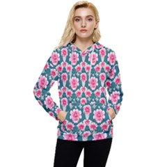 Retro 1880s Flowers Pattern 22 Women s Lightweight Drawstring Hoodie