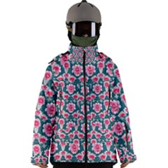 Retro 1880s Flowers Pattern 22 Men s Zip Ski And Snowboard Waterproof Breathable Jacket