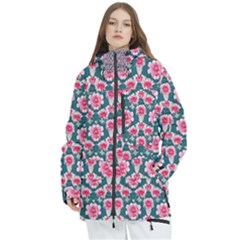 Retro 1880s Flowers Pattern 22 Women s Multi Pockets Zip Ski And Snowboard Waterproof Breathable Jacket