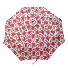 Retro 1880s Flowers Pattern 14 Folding Umbrellas by violetheavensky