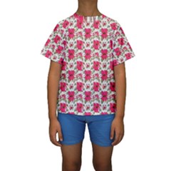 Retro 1880s Flowers Pattern 14 Kids  Short Sleeve Swimwear by violetheavensky