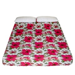 Retro 1880s Flowers Pattern 14 Fitted Sheet (california King Size) by violetheavensky