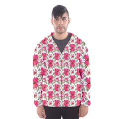 Retro 1880s Flowers Pattern 14 Men s Hooded Windbreaker