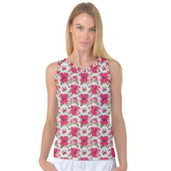 Retro 1880s Flowers Pattern 14 Women s Basketball Tank Top