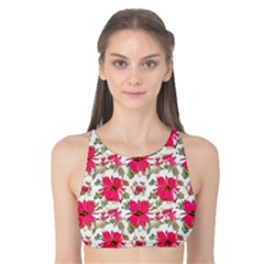 Retro 1880s Flowers Pattern 14 Tank Bikini Top