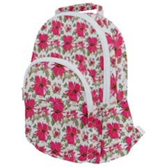 Retro 1880s Flowers Pattern 14 Rounded Multi Pocket Backpack