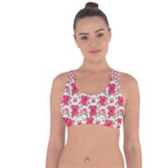 Retro 1880s Flowers Pattern 14 Cross String Back Sports Bra by violetheavensky