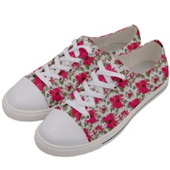 Retro 1880s Flowers Pattern 14 Men s Low Top Canvas Sneakers by violetheavensky