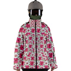 Retro 1880s Flowers Pattern 14 Men s Zip Ski And Snowboard Waterproof Breathable Jacket