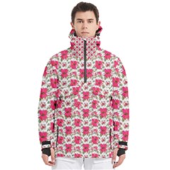 Retro 1880s Flowers Pattern 14 Men s Pullover Zip Ski And Snowboard Waterproof Breathable Jacket