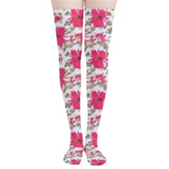 Retro 1880s Flowers Pattern 14 Thigh High Stockings