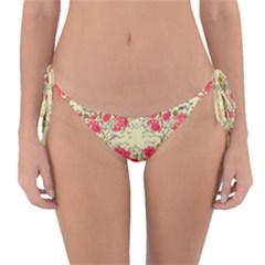 Retro 1880s Flowers Pattern 18 Reversible Bikini Bottoms