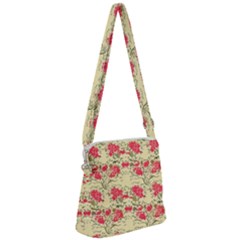 Retro 1880s Flowers Pattern 18 Zipper Messenger Bag