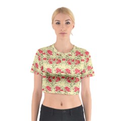 Retro 1880s Flowers Pattern 18 Cotton Crop Top