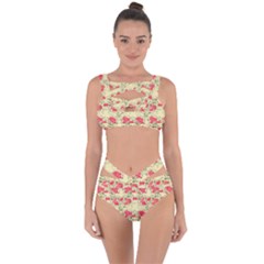 Retro 1880s Flowers Pattern 18 Bandaged Up Bikini Set 