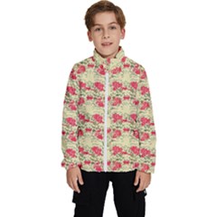 Retro 1880s Flowers Pattern 18 Kids  High Neck Windbreaker