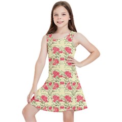 Retro 1880s Flowers Pattern 18 Kids  Lightweight Sleeveless Dress by violetheavensky