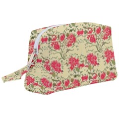 Retro 1880s Flowers Pattern 18 Wristlet Pouch Bag (large) by violetheavensky