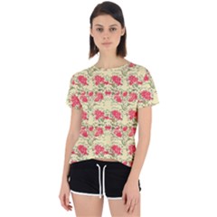 Retro 1880s Flowers Pattern 18 Open Back Sport T-shirt