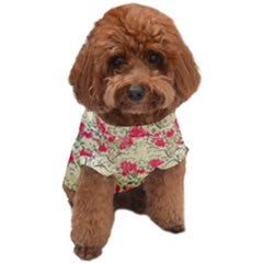 Retro 1880s Flowers Pattern 18 Dog T-shirt by violetheavensky