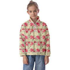 Retro 1880s Flowers Pattern 18 Kids  Half Zip Hoodie by violetheavensky