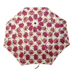 Retro 1880s Flowers Pattern 21 Folding Umbrellas by violetheavensky