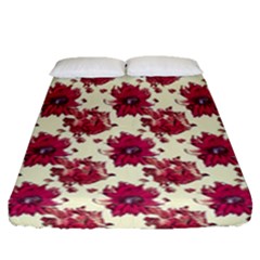 Retro 1880s Flowers Pattern 21 Fitted Sheet (queen Size)