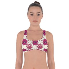 Retro 1880s Flowers Pattern 21 Got No Strings Sports Bra