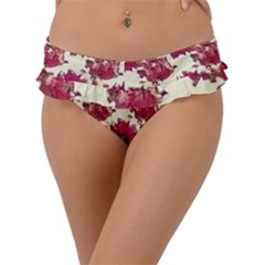 Retro 1880s Flowers Pattern 21 Frill Bikini Bottoms