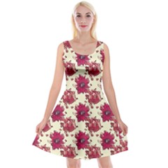 Retro 1880s Flowers Pattern 21 Reversible Velvet Sleeveless Dress