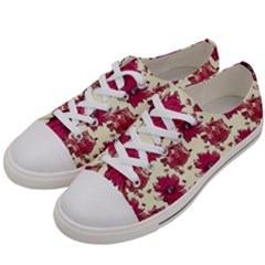 Retro 1880s Flowers Pattern 21 Men s Low Top Canvas Sneakers by violetheavensky