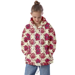 Retro 1880s Flowers Pattern 21 Kids  Oversized Hoodie