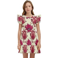 Retro 1880s Flowers Pattern 21 Kids  Winged Sleeve Dress