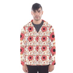 Retro 1880s Flowers Pattern 23 Men s Hooded Windbreaker