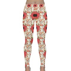 Retro 1880s Flowers Pattern 23 Classic Yoga Leggings