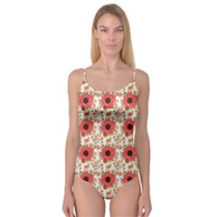 Retro 1880s Flowers Pattern 23 Camisole Leotard 