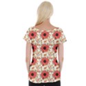 Retro 1880s Flowers Pattern 23 Cap Sleeve Top View2