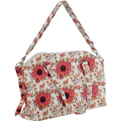 Retro 1880s Flowers Pattern 23 Canvas Crossbody Bag by violetheavensky