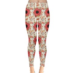 Retro 1880s Flowers Pattern 23 Inside Out Leggings