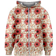 Retro 1880s Flowers Pattern 23 Kids  Zipper Hoodie Without Drawstring by violetheavensky