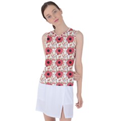 Retro 1880s Flowers Pattern 23 Women s Sleeveless Sports Top by violetheavensky