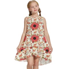 Retro 1880s Flowers Pattern 23 Kids  Frill Swing Dress by violetheavensky