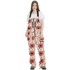 Retro 1880s Flowers Pattern 23 Women s Front Zip Ski And Snowboard Bib Pants by violetheavensky