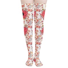 Retro 1880s Flowers Pattern 23 Thigh High Stockings