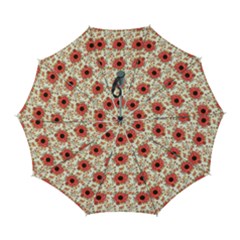 Retro 1880s Flowers Pattern 23 Automatic Folding Umbrella With Case (large) by violetheavensky